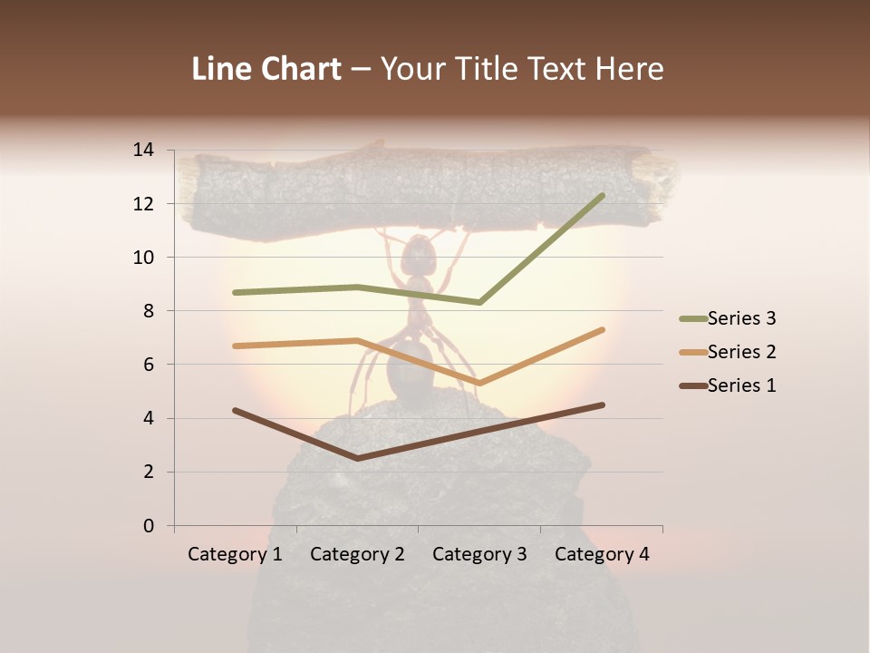 A Ant Carrying A Piece Of Wood On Top Of A Rock PowerPoint Template