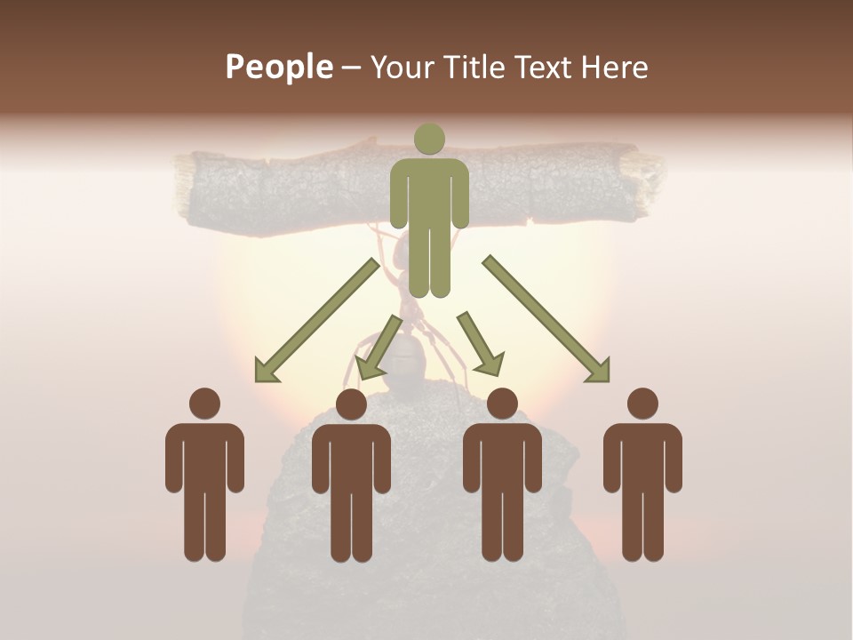 A Ant Carrying A Piece Of Wood On Top Of A Rock PowerPoint Template