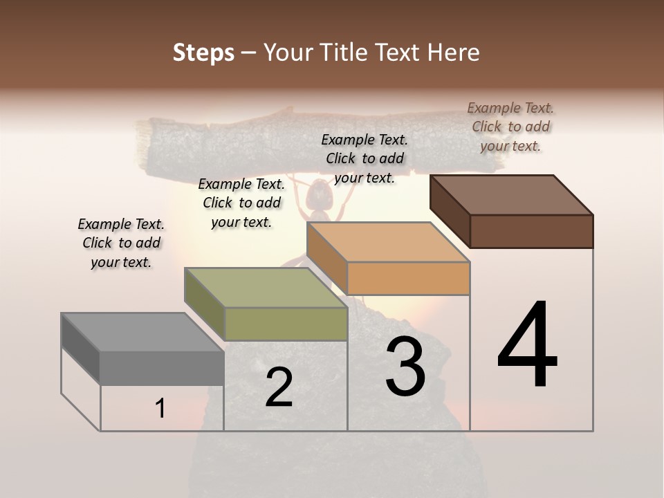 A Ant Carrying A Piece Of Wood On Top Of A Rock PowerPoint Template