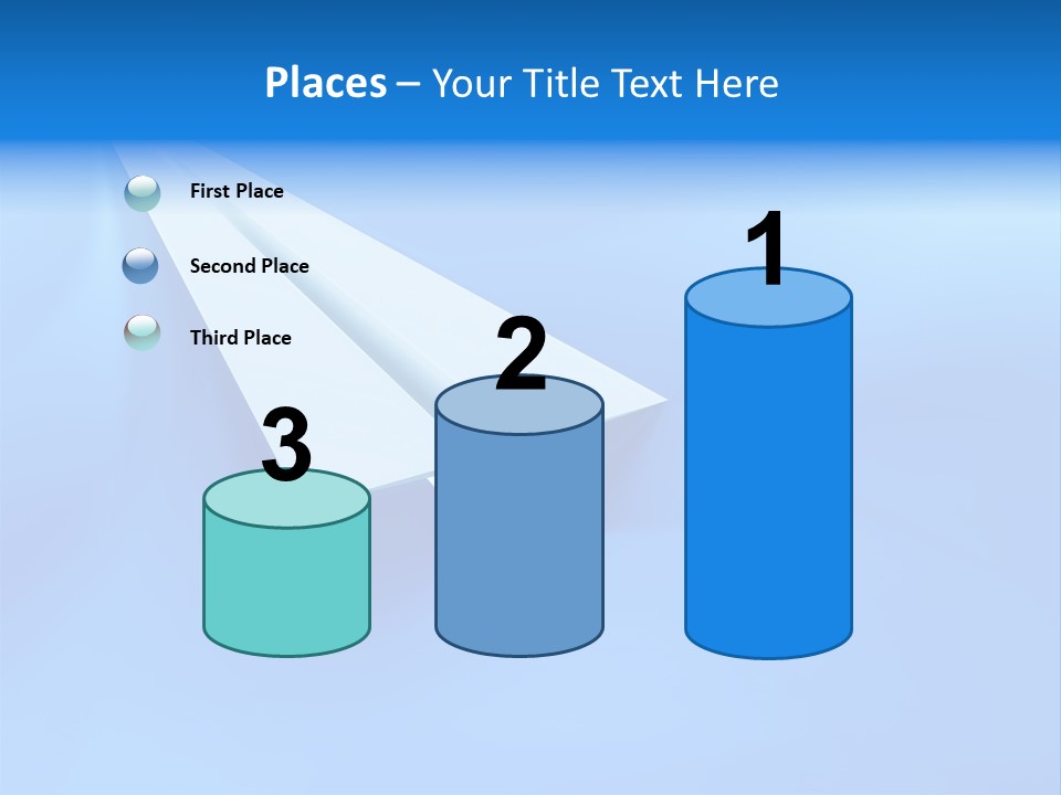 A White Paper Airplane On A Blue Background PowerPoint Template