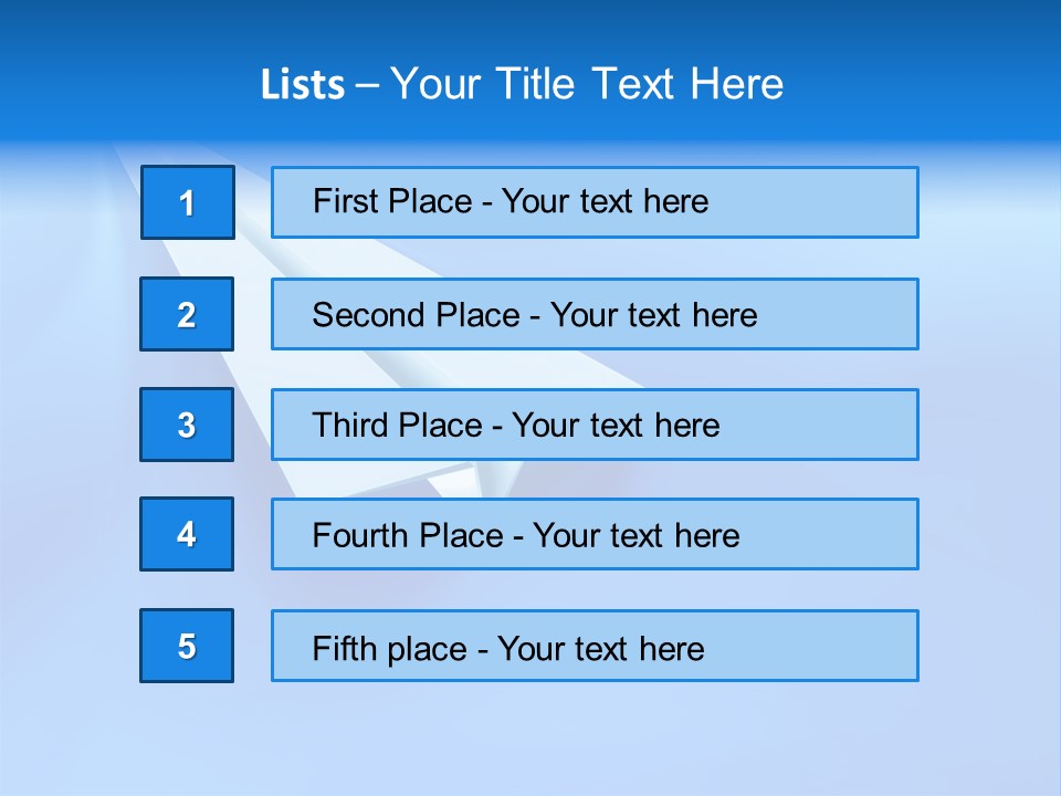 A White Paper Airplane On A Blue Background PowerPoint Template