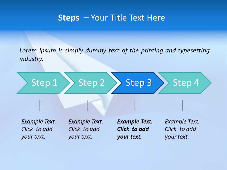 A White Paper Airplane On A Blue Background PowerPoint Template