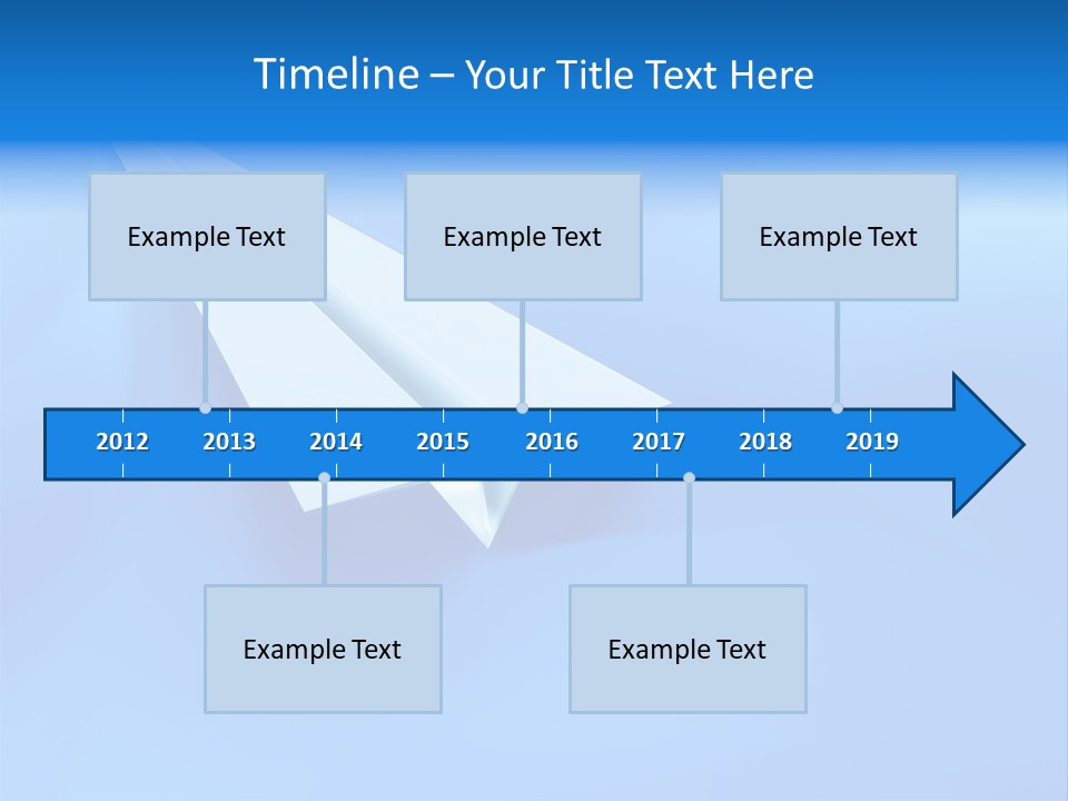 A White Paper Airplane On A Blue Background PowerPoint Template