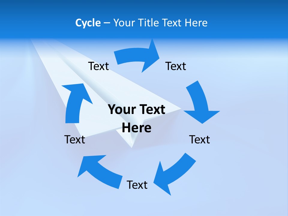 A White Paper Airplane On A Blue Background PowerPoint Template