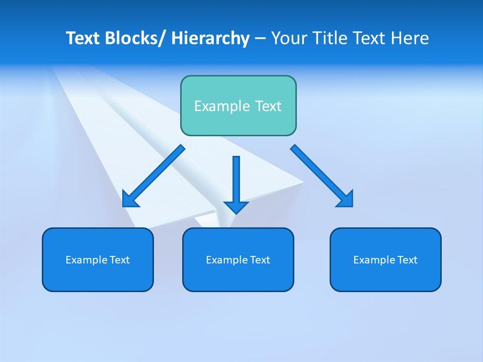 A White Paper Airplane On A Blue Background PowerPoint Template
