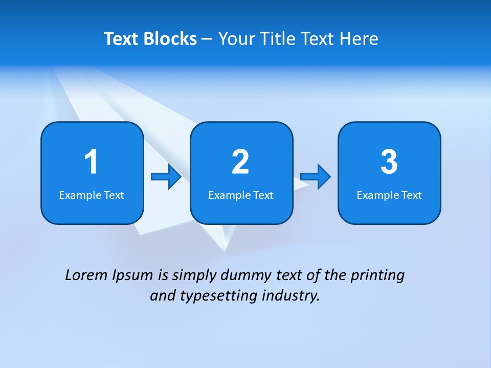 A White Paper Airplane On A Blue Background PowerPoint Template