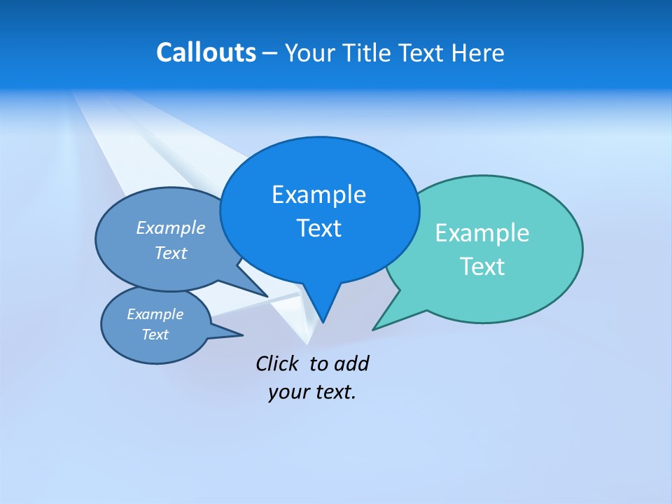 A White Paper Airplane On A Blue Background PowerPoint Template