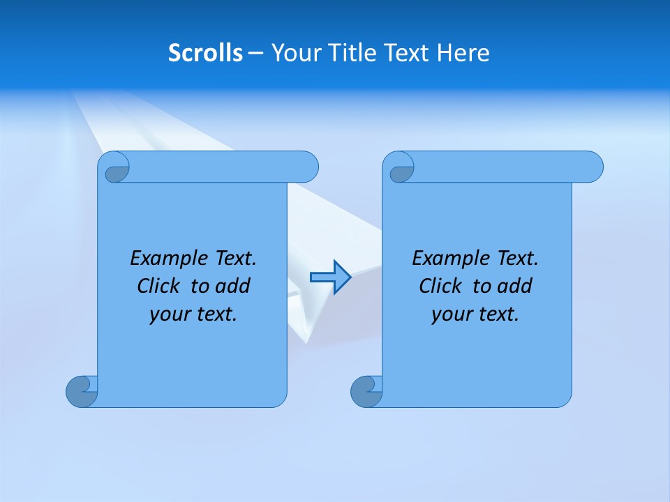 A White Paper Airplane On A Blue Background PowerPoint Template