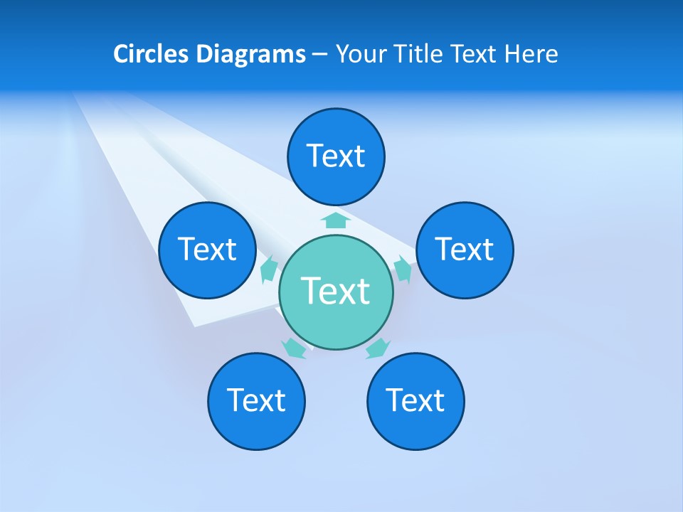 A White Paper Airplane On A Blue Background PowerPoint Template