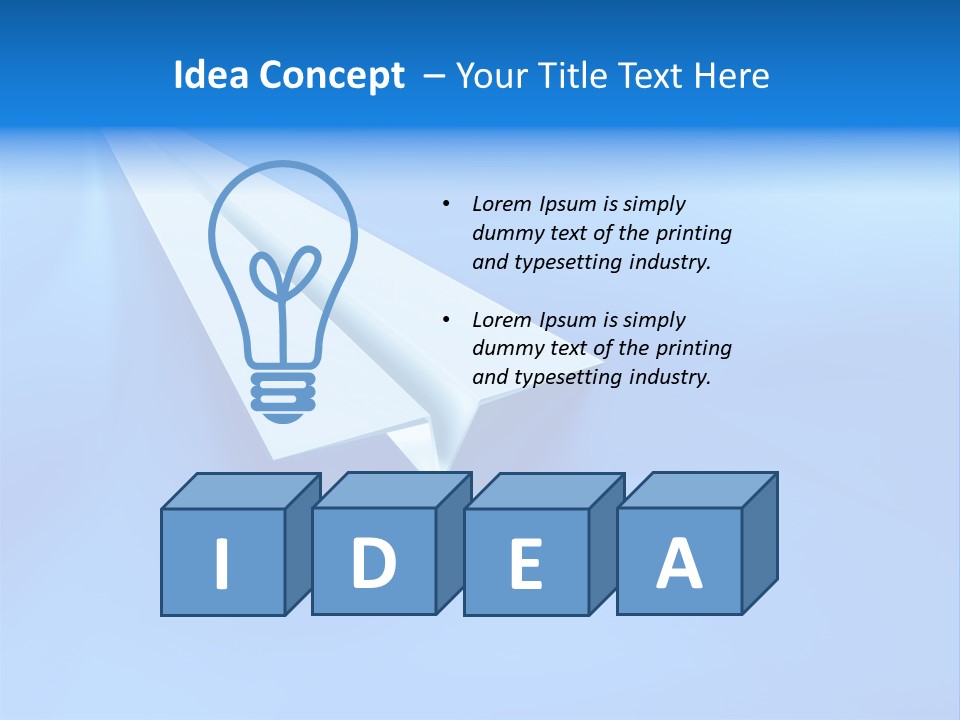 A White Paper Airplane On A Blue Background PowerPoint Template