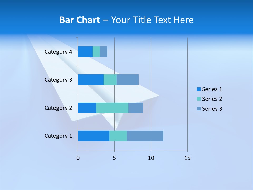 A White Paper Airplane On A Blue Background PowerPoint Template