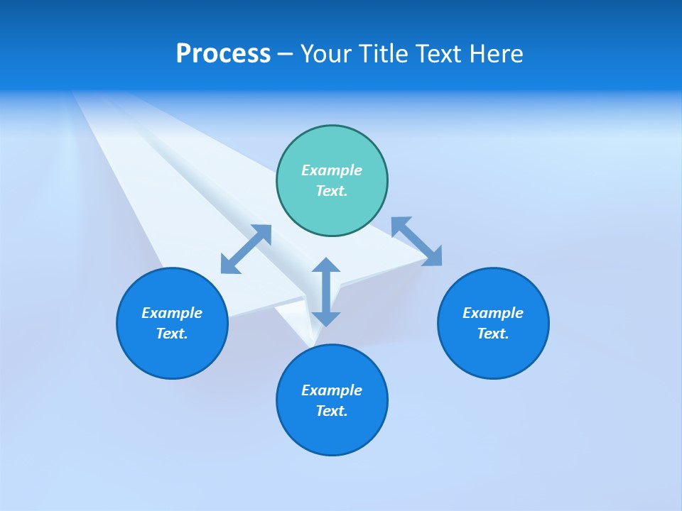A White Paper Airplane On A Blue Background PowerPoint Template