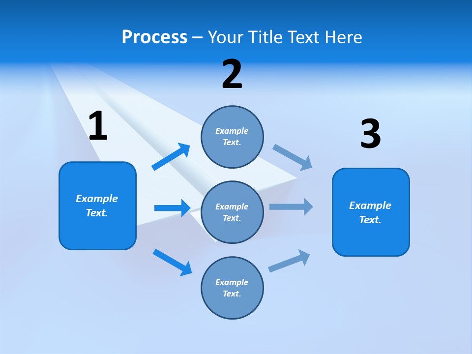 A White Paper Airplane On A Blue Background PowerPoint Template