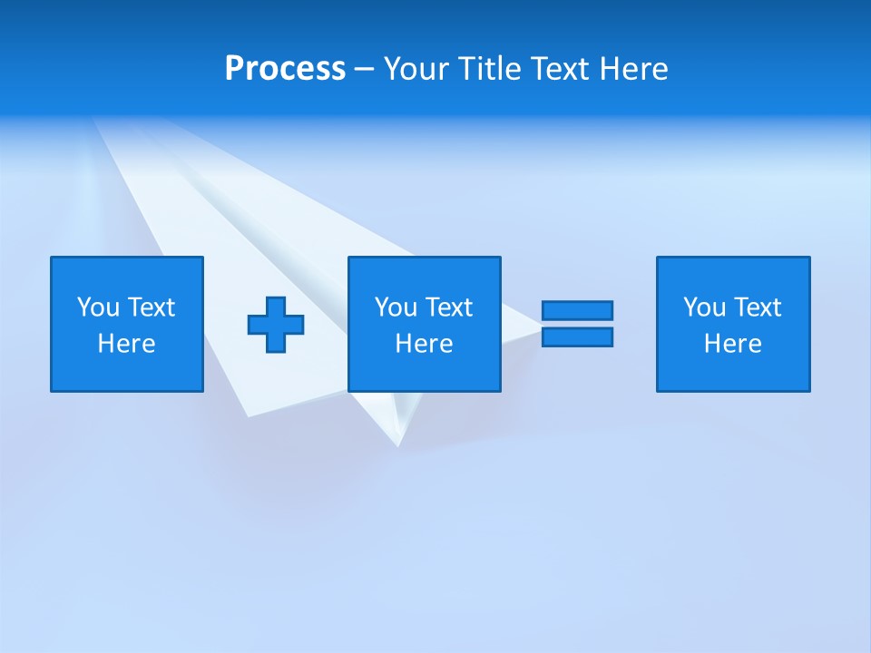 A White Paper Airplane On A Blue Background PowerPoint Template