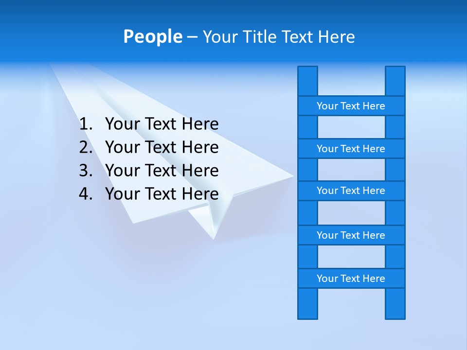 A White Paper Airplane On A Blue Background PowerPoint Template