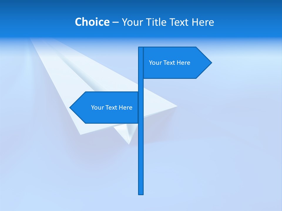 A White Paper Airplane On A Blue Background PowerPoint Template