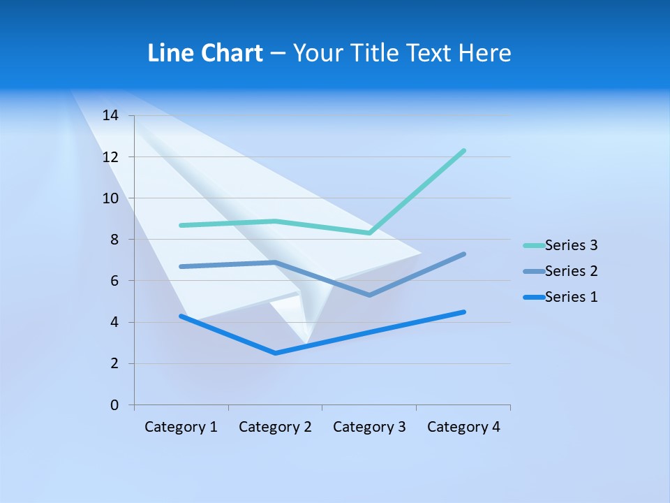 A White Paper Airplane On A Blue Background PowerPoint Template