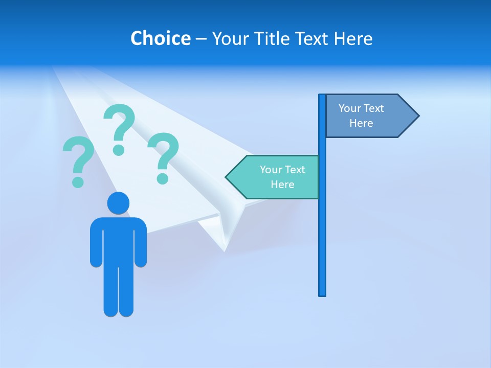 A White Paper Airplane On A Blue Background PowerPoint Template