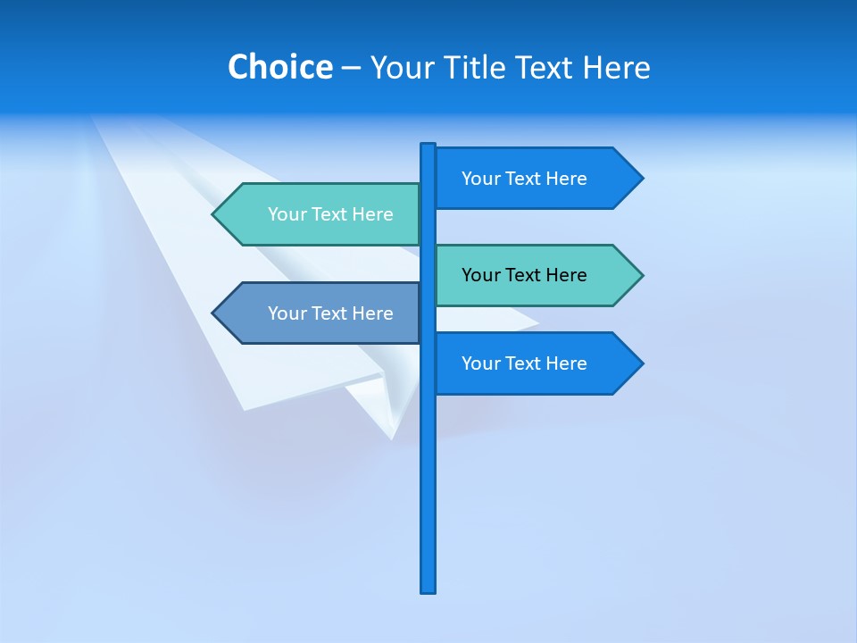 A White Paper Airplane On A Blue Background PowerPoint Template