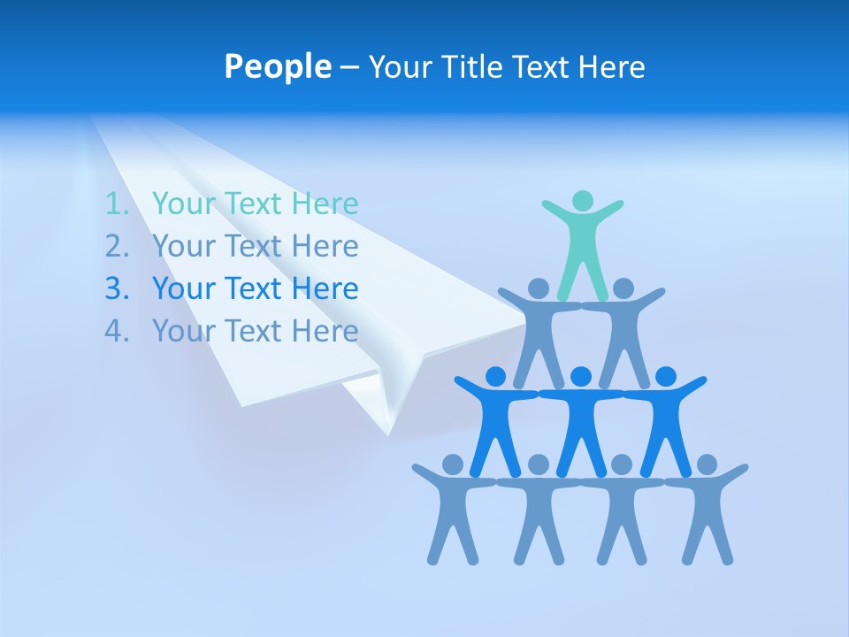 A White Paper Airplane On A Blue Background PowerPoint Template
