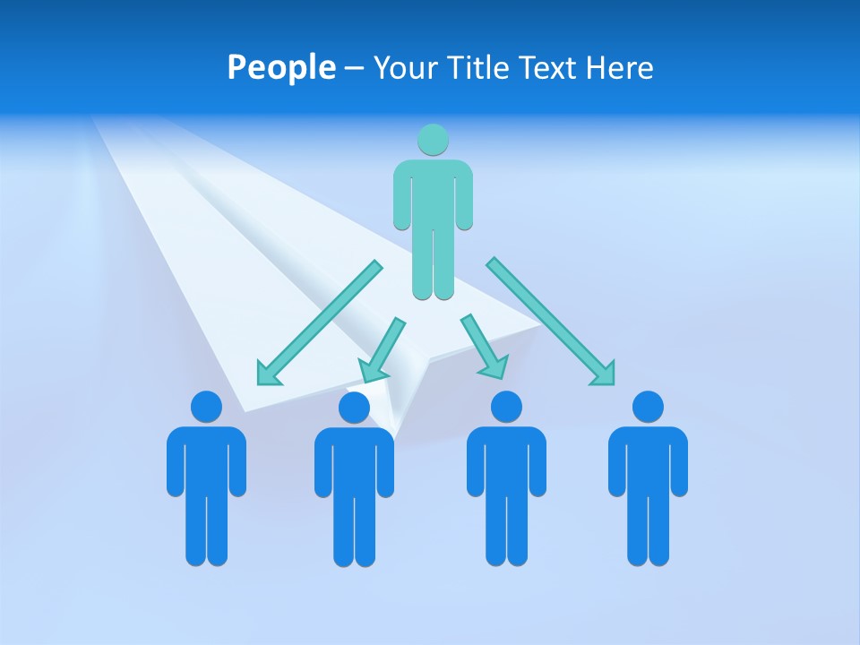 A White Paper Airplane On A Blue Background PowerPoint Template