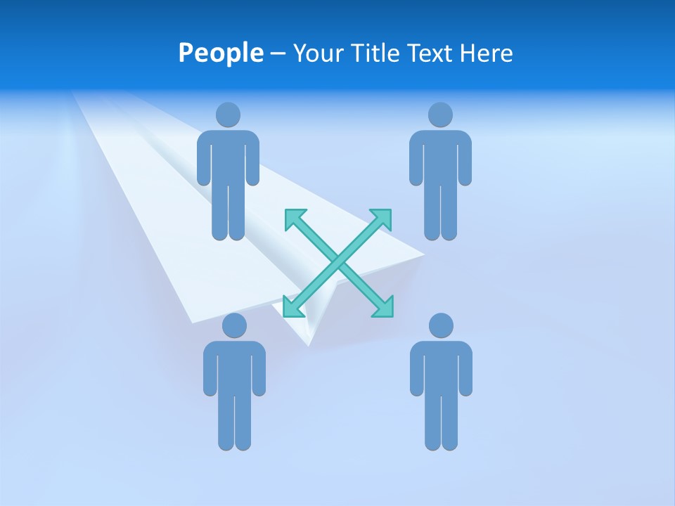 A White Paper Airplane On A Blue Background PowerPoint Template