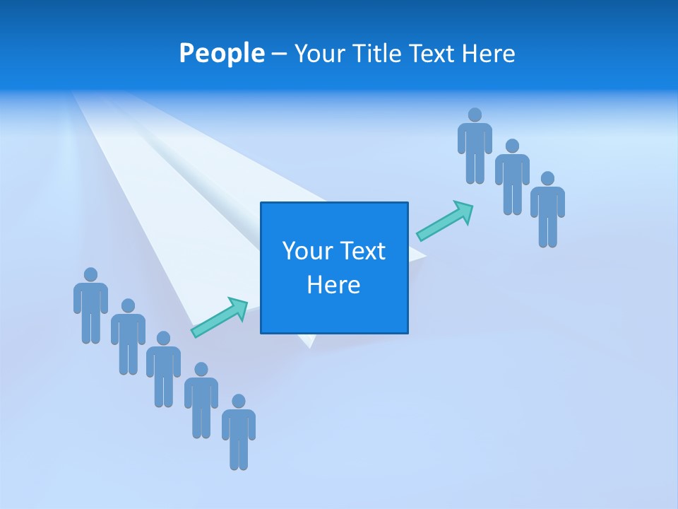 A White Paper Airplane On A Blue Background PowerPoint Template