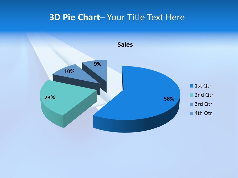 A White Paper Airplane On A Blue Background PowerPoint Template