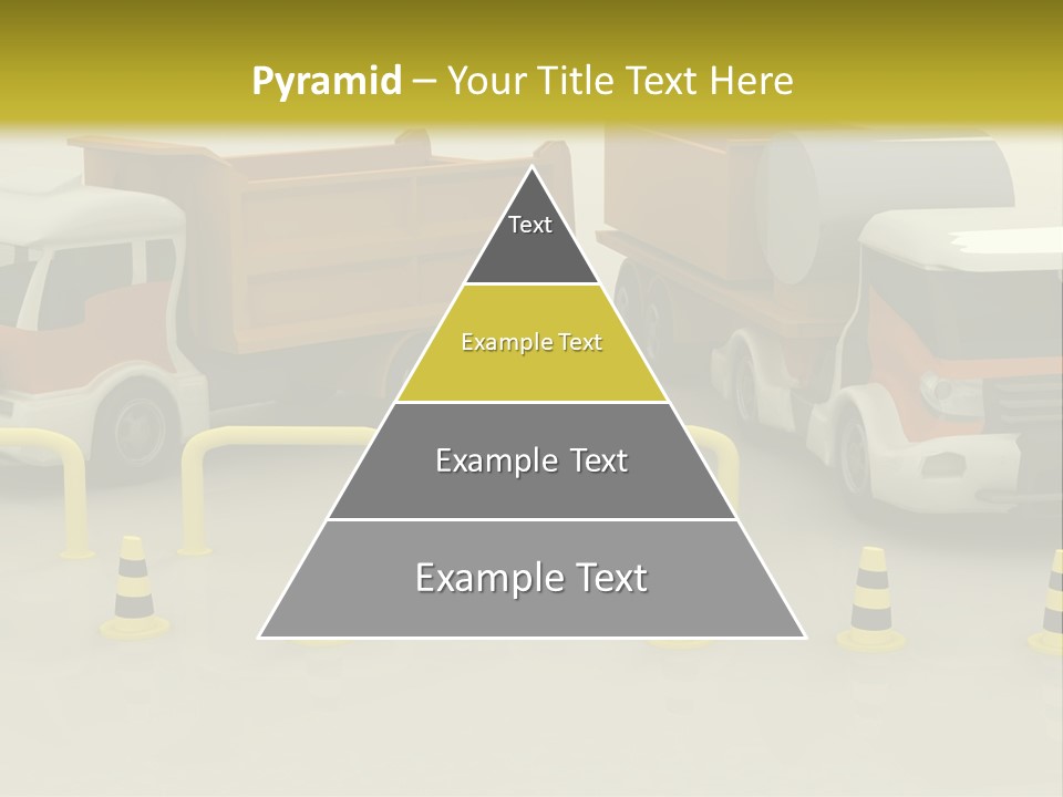 A Group Of Dump Trucks Parked Next To Each Other PowerPoint Template