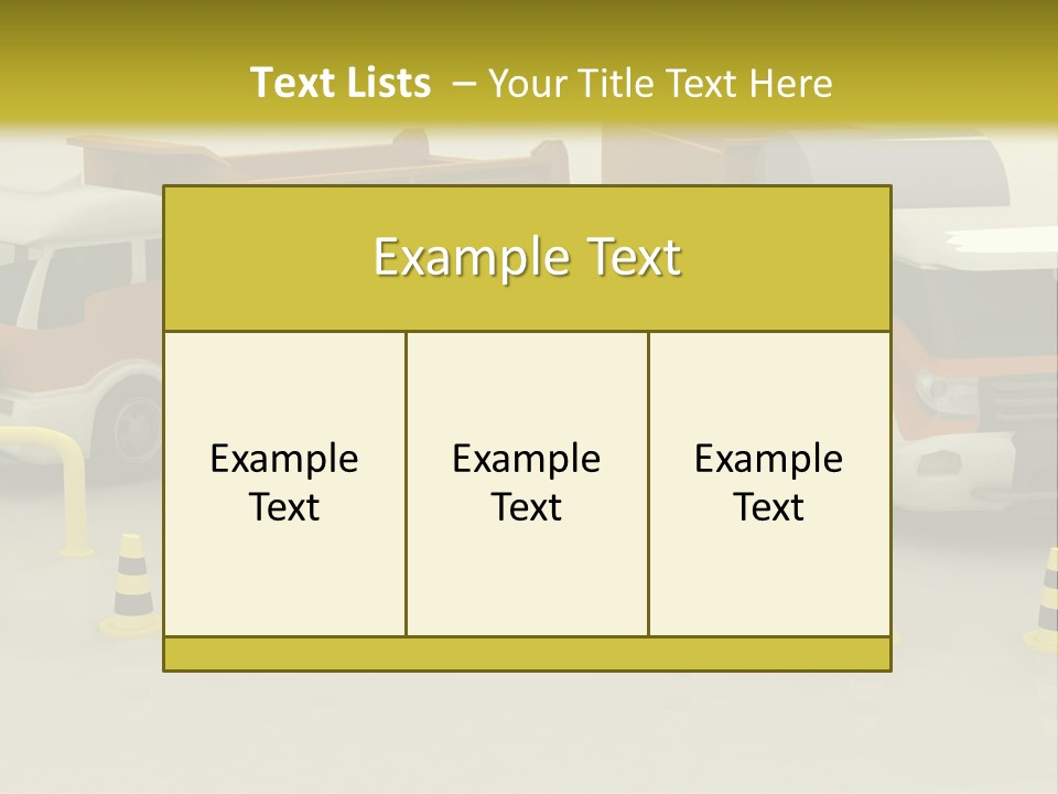 A Group Of Dump Trucks Parked Next To Each Other PowerPoint Template
