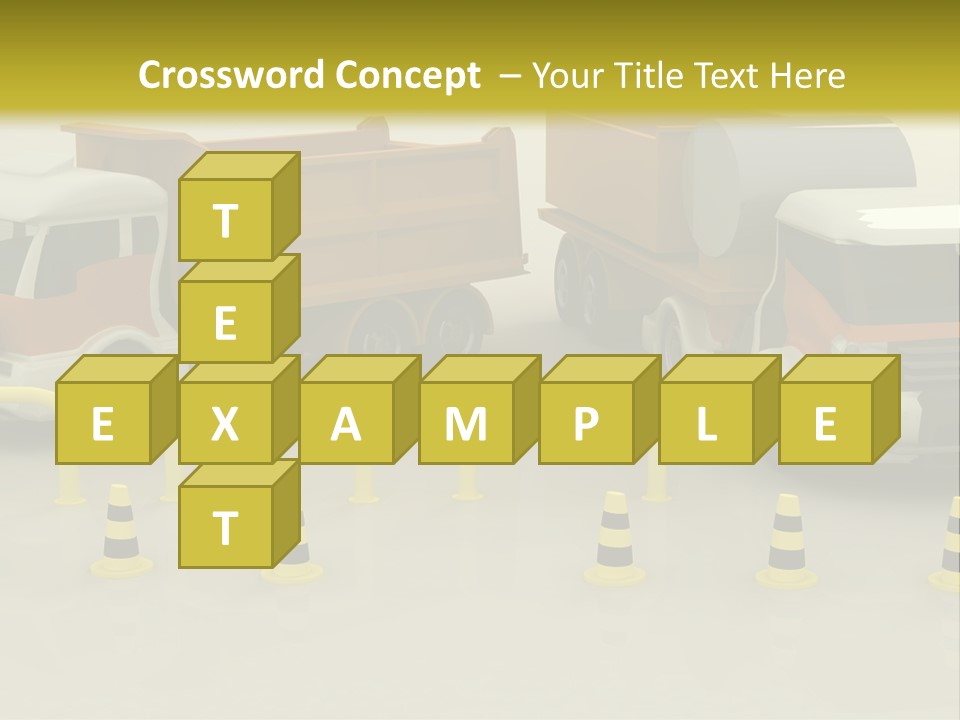 A Group Of Dump Trucks Parked Next To Each Other PowerPoint Template