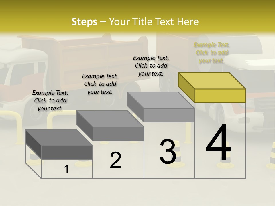 A Group Of Dump Trucks Parked Next To Each Other PowerPoint Template