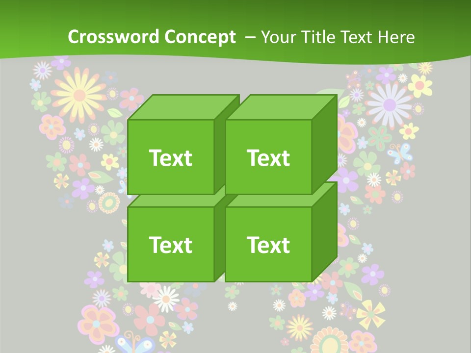 A Colorful Butterfly Made Up Of Flowers On A Black Background PowerPoint Template