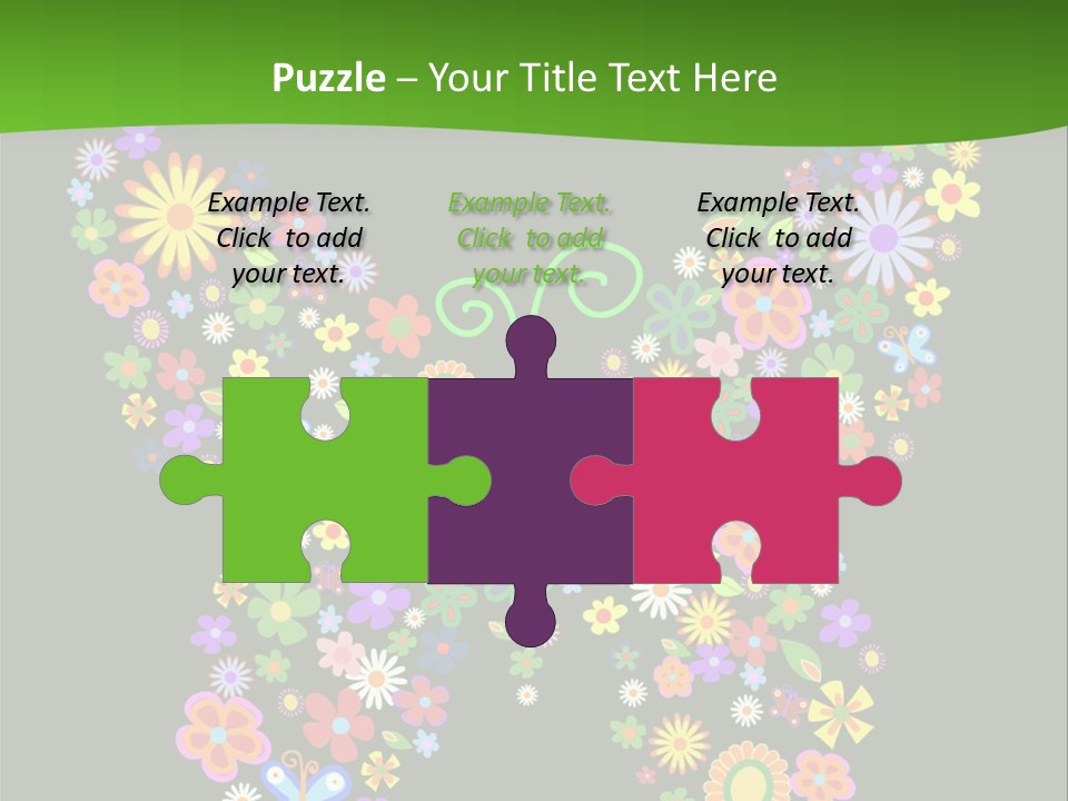 A Colorful Butterfly Made Up Of Flowers On A Black Background PowerPoint Template