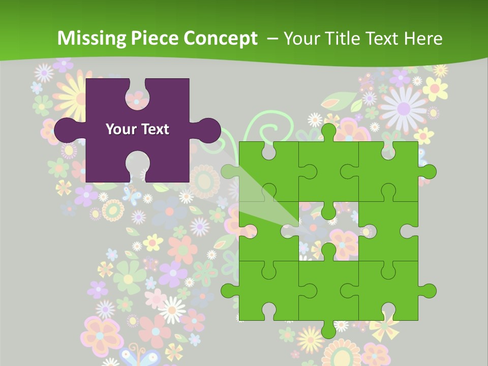 A Colorful Butterfly Made Up Of Flowers On A Black Background PowerPoint Template