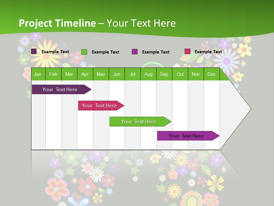 A Colorful Butterfly Made Up Of Flowers On A Black Background PowerPoint Template