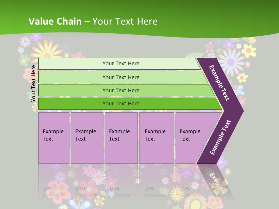 A Colorful Butterfly Made Up Of Flowers On A Black Background PowerPoint Template