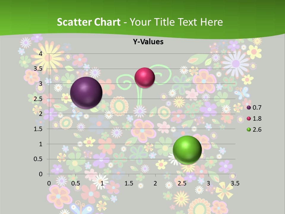 A Colorful Butterfly Made Up Of Flowers On A Black Background PowerPoint Template