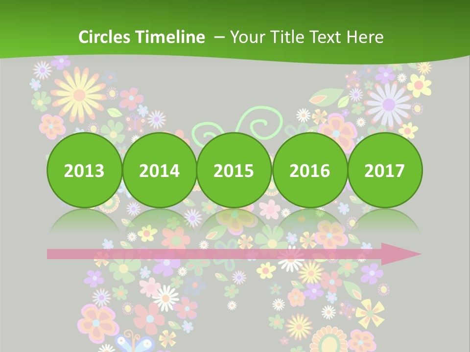 A Colorful Butterfly Made Up Of Flowers On A Black Background PowerPoint Template