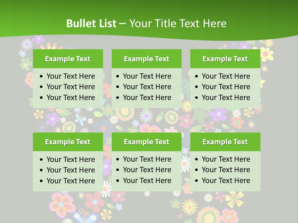 A Colorful Butterfly Made Up Of Flowers On A Black Background PowerPoint Template