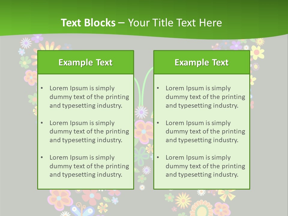 A Colorful Butterfly Made Up Of Flowers On A Black Background PowerPoint Template