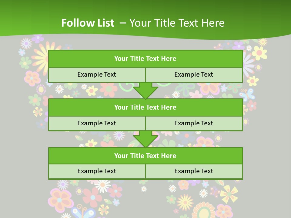A Colorful Butterfly Made Up Of Flowers On A Black Background PowerPoint Template
