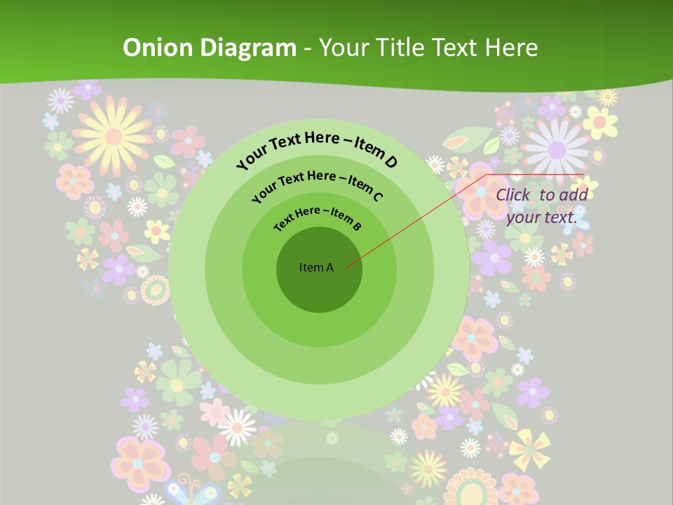 A Colorful Butterfly Made Up Of Flowers On A Black Background PowerPoint Template