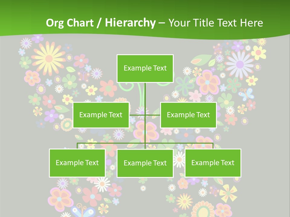 A Colorful Butterfly Made Up Of Flowers On A Black Background PowerPoint Template
