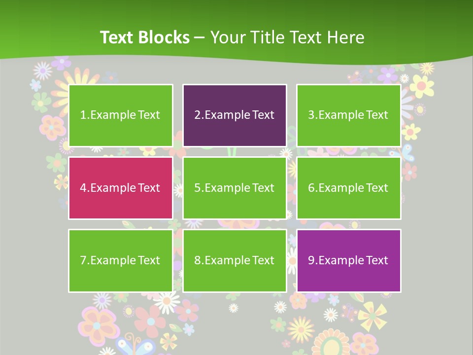 A Colorful Butterfly Made Up Of Flowers On A Black Background PowerPoint Template