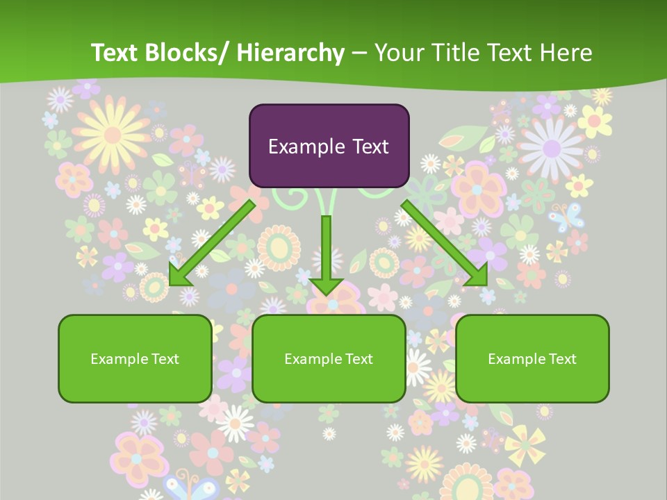 A Colorful Butterfly Made Up Of Flowers On A Black Background PowerPoint Template