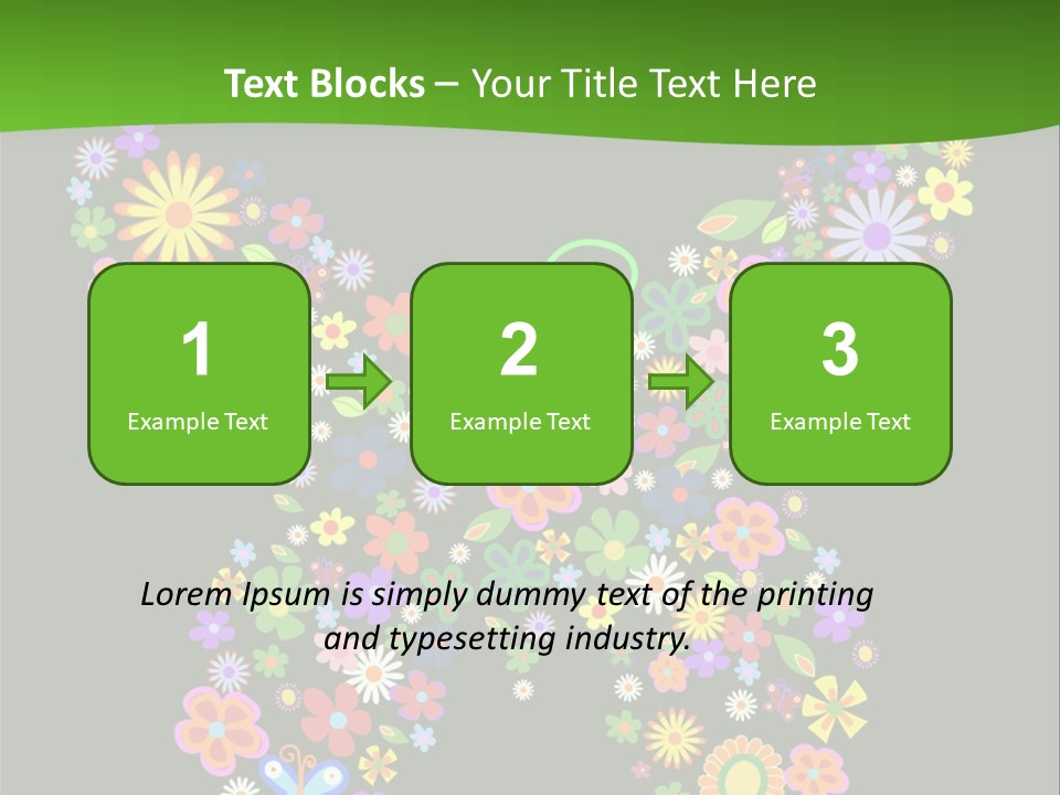 A Colorful Butterfly Made Up Of Flowers On A Black Background PowerPoint Template