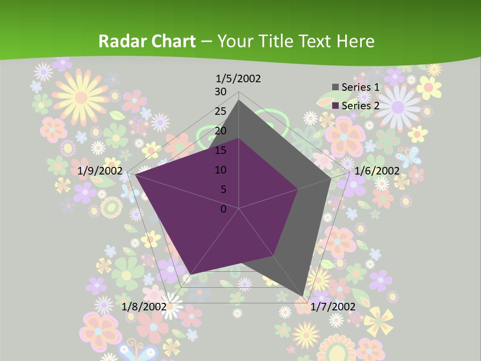 A Colorful Butterfly Made Up Of Flowers On A Black Background PowerPoint Template