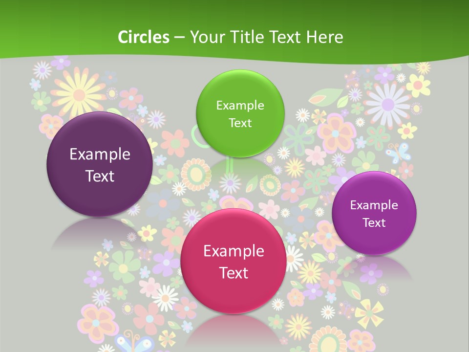 A Colorful Butterfly Made Up Of Flowers On A Black Background PowerPoint Template