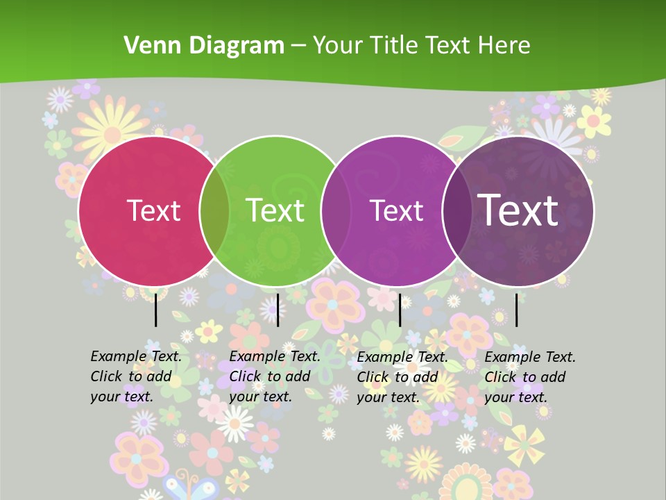 A Colorful Butterfly Made Up Of Flowers On A Black Background PowerPoint Template